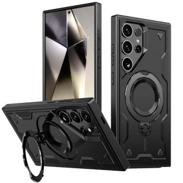 Imagem de Capa para Samsung A55 com suporte magnético e suporte giratório (para Samsung A55/preto)