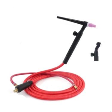 Imagem de 4/7 m WP9 TIG Tocha de soldagem a gás elétrica integrada de borracha vermelha cabos de mangueira 5/8 UNF conector rápido 35-50 Euro Connecto QIANGHAN (WP9, 5-8 conector 4m)