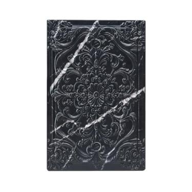 Imagem de Sghxwp Capas decorativas de placa de interruptor de luz em mármore preto 3D floral em relevo 1 gangue sem dispositivo capas de tomada em branco único placa de parede placa de luz para decoração de