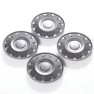 Imagem de 4 peças de capa central de cubo de roda de 50 polegadas e cabine de cubo Cybertruck, conjunto de 4 tampas de roda com decoração à prova de poeira compatível com Tesla (modelo y de 50,8 cm, preto fosco