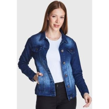 Imagem de Jaqueta Jeans Feminina HNO Stone Used Azul Intense-Feminino