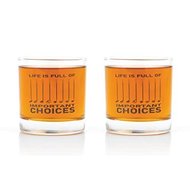 Imagem de JEM GLASS Life is Full of Important Choices - Copos de uísque de golfe - Conjunto de 2 - Impressão segura para lava-louças - Presentes engraçados de golfe para homens, mulheres, pai, mãe, marido,