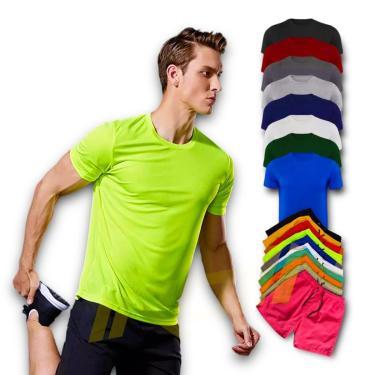 Imagem de Kit Shorts Bermuda + Camiseta Corrida Academia MASCULINA ALGODÃO 305-Masculino