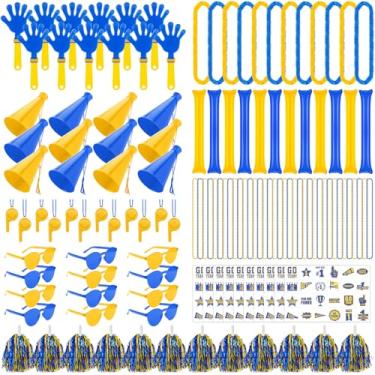 Imagem de Soulchen 360 peças de acessórios de espírito de equipe escolar a granel Team Spirit Day sortido palitos de trovão apitos apitos de mão megafone pompons de torcida óculos adesivo para eventos