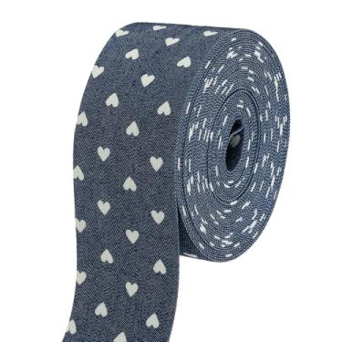 Imagem de PATIKIL Fita jeans de 3,8 cm x 5,5 jardas, fita fina, tecido de veludo jeans, franjas, rolo para artesanato, embrulho de laço, presente de Natal, grampo de cabelo, costura, decorações de festa