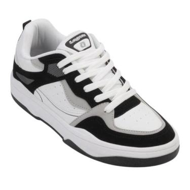 Imagem de Tênis Logus Masculino Casual Branco e Preto Ideal Dia a Dia -, Branco,
