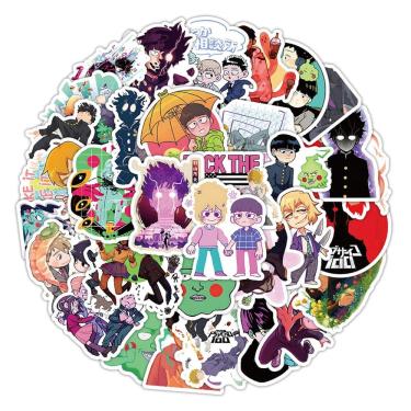 Imagem de Adesivo Anime Mobs Psychos 100 Vinyl Cartoon 5-7 cm (50 unidades)