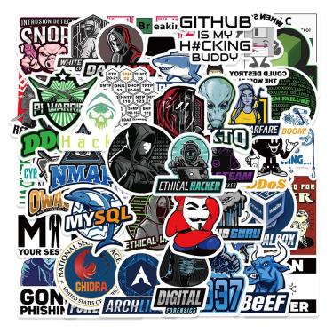 Imagem de Adesivos Hackers, vinil impermeável, anime, 50 unidades/lote D