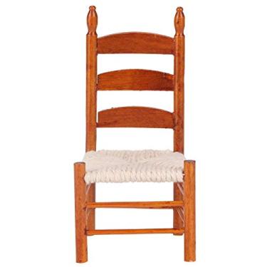 Imagem de Naroote Cadeira de Casa de Bonecas de Madeira Vintage Em Miniatura Habilmente Mobiliada para Decoração de Sala de Estudo de Bonecas 1:12 (Vermelho Marrom)