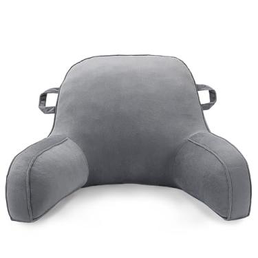 Imagem de LiveGo Almofada de leitura para crianças, almofada de veludo com suporte para as costas para sentar na cama e adultos, almofada de apoio para crianças com braços e encosto para crianças, meninos e