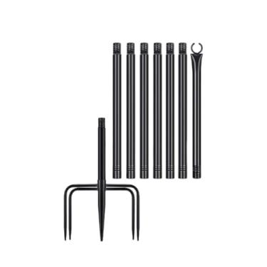 Imagem de Fenteer Poste de iluminação com suporte em forma de garfo para luzes de corda externas, com 270 cm de altura, ideal para decks, gramados, quintais, casamentos