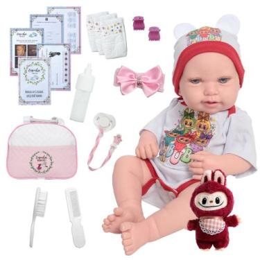 Imagem de Bebê Reborn Menina Larinha 100% Silicone Bolsa Kit Itens - Cegonha Reb