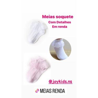 Imagem de Meia  Renda Bordada - ANJINHOS