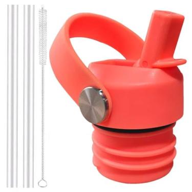 Imagem de VGHNQ Tampa de canudo para Hydroflask, tampas com canudo para Hydro Flask 18 21 680 g, tampa esportiva de substituição para tampa superior HydroFlask com alça flexível, acessórios de tampa de garrafa
