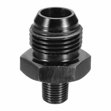 Imagem de HARFINGTON 2 peças 8AN macho para 1/20.3 cm NPT macho adaptador de alargamento reto tubo adaptador de encaixe de linha de mangueira de combustível de alumínio para veículos, preto