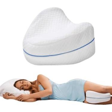 Imagem de Almofada Para Pernas Triangulo Dormir Joelho Ortopédico Fofo Cor Branco