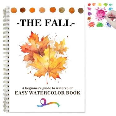 Imagem de Livro de colorir para iniciantes kit de pintura fácil de cenas da natureza conjunto de pintura artesanato para exploração criativa presente para adultos adolescentes (outono, sem paleta)