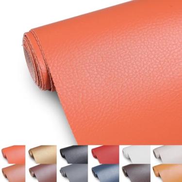 Imagem de Tecido de couro sintético, tecido de estofamento de 139,7 cm de largura por The Yard Marine Vinyl Fabric Outdoor PU Leather Waterproof Sheets Fabric for Crafts Sewings Sofa Wallets Handbag Earrings 5