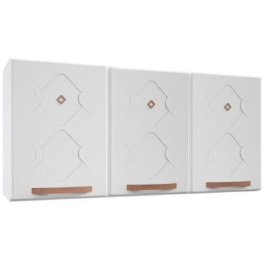 Imagem de Armário de Cozinha de Aço Aéreo Triplo Médio Telasul Mirage New Branco