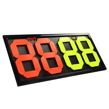 Imagem de uhyOHF Placar manual portátil, placa de substituição de árbitro de futebol, visor frente e verso, atletas ou lesões/tempo de parada placa de substituição gratuita para basquete, tênis, vôlei, beisebol