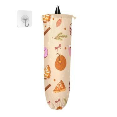 Imagem de xigua Suporte de parede para saco plástico de café e chocolate quente com cordão, pacote com 2, organizador de sacolas de compras reutilizáveis, decoração para bolsas, meias, roupas íntimas e gravatas