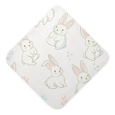 Imagem de Burbuja Toalha de banho Bunny Baby - Toalha com capuz de musselina macia e absorvente para recém-nascidos e bebês, 76 x 76 cm