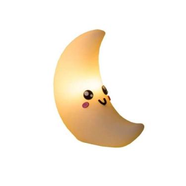 Imagem de Luminária De Mesa Lua Kawaii Branca Abajur Infantil Usare