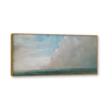 Imagem de NHLDZYH Moldura de teca. Arte em tela emoldurada estilo Constable (Cloud Study 29), impressões de parede de paisagem inglesa, decoração de parede com tema de natureza para quarto ou escritório. 60 x