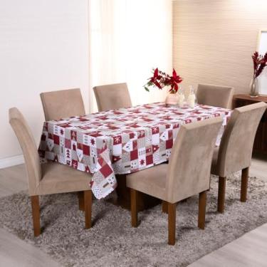 Imagem de Toalha de Mesa Natalina com Estampa Digital 2-100% Poliéster Tecido Oxford, (250x140 cm) para 8 Lugares