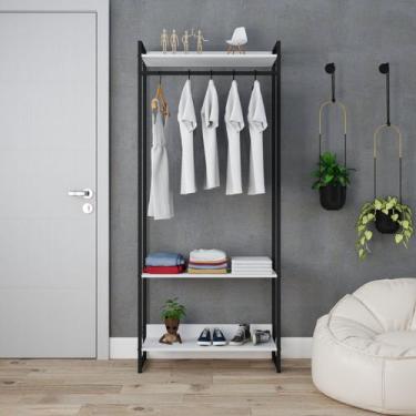 Imagem de Estante Closet Arara Industrial 3 Prateleiras 187x80cm Dynamica Yescas