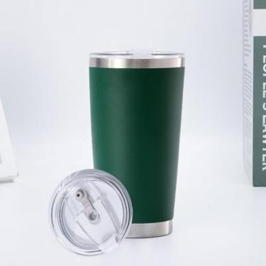 Imagem de CWPJUNDGP Caneca de carro de aço inoxidável de 590 ml, caneca de carro de camada dupla, isolamento térmico, isolamento térmico, copo mestre de gelo, grande capacidade