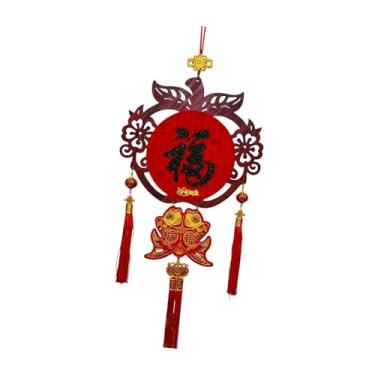 Imagem de CarpNettore Pingente Decorativo com O Símbolo Fu para O Ano Chinês, Feito de Tecido Aveludado E Madeira, para Criar Uma Atmosfera única de Festival Da Primav, Maçã, Tamanho real