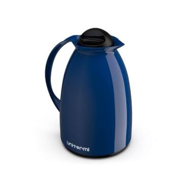 Imagem de Garrafa Térmica para Água Café Chá, 650ml, Azul, Vidro e Plástico, Ampola de Vidro, Conservação Térmica 8 Horas, Livre de BPA, 21,5cm Altura