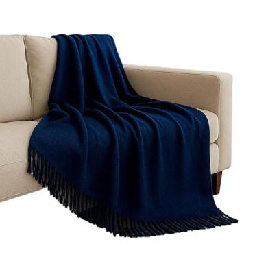 Imagem de Manta 2,40m x 1,80m Gigante Para Sofá Luxo King Tipo Capa Protetora Algodão- Revestimento Luxuoso para Sala de Estar(Marinho)