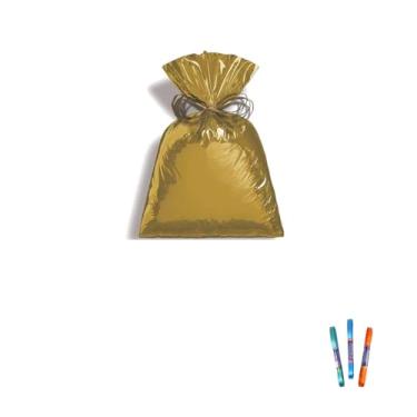 Imagem de Kit Saco Metalizado 50x70cm com 25 Unidades e Fita Cetim 7mm x 10 Metros