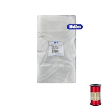 Imagem de Kit Saco BD Para Fardo 50X80 Sanfonado C/100 + Fita Cetim Rolo 4mmx100mts