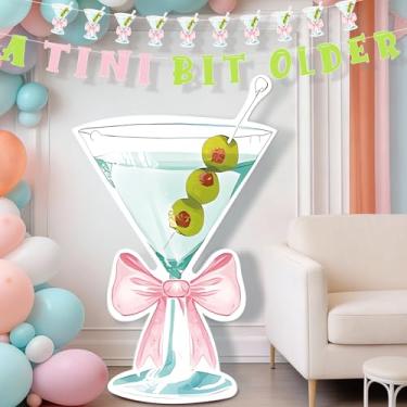 Imagem de Recortes grandes de papelão martini, recorte de papelão para festa de 76 x 129 cm, decorações de festa de martini para despedida de solteira, chá de casamento, aniversário e 21 anos, decoração de