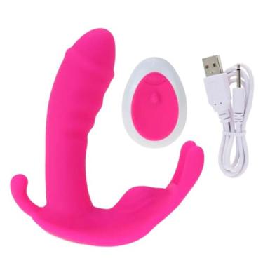 Imagem de vibrador con controle remoto com estimulaçao ponto g e clitóris prazer máximo sexshop (Pink)