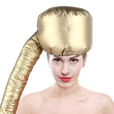 Imagem de Dioche Touca de Secagem de Cabelo Portátil, Secador de Cabelo, Acessório de Gorro, Faixa Elástica, Material de, Secagem Rápida, Design Respirável para Uso Em Salão (GOLD)