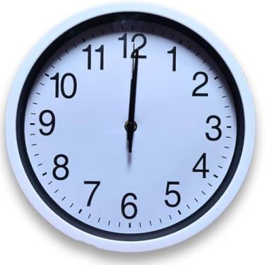 Imagem de Relógio de Parede Luxo 29cm e 25cm - Números Grandes para Visão Clara, Ideal para Sala, Cozinha e Quarto, Design Elegante e Fácil de Instalar (25CM/BRANCO/REDONDO)