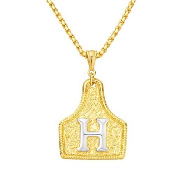 Imagem de rgwtgkyh Colar feminino com fivela de cinto prata com pingente de letra inicial ocidental delicado colar com pingente de letra personalizada joias presentes para cowgirl cowboy, Large, Metal, Sem