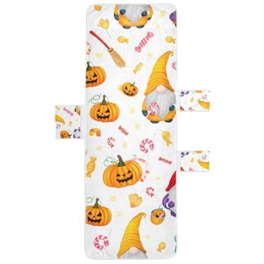 Imagem de Lindas vassouras de gnomos de Halloween capa de cadeira de espreguiçadeira toalha de praia capas de cadeira com bolsos laváveis espreguiçadeira 215,9 cm x 76,2 cm