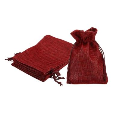 Imagem de 5 sacos pequenos de serapilheira com cordão, bolsa de presente de 10 x 14 cm, bolsas de joias para festa de casamento, lembrancinhas de festivais, vinho