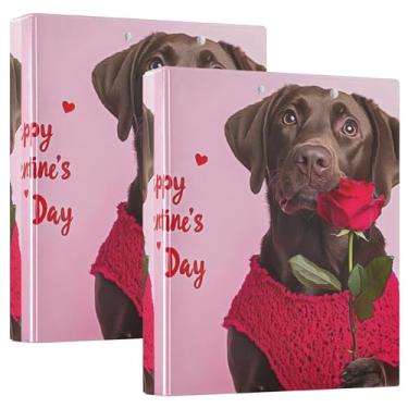 Imagem de Fichários fofos de labrador retriever marrom de 3 cm, 3 anéis, 200 folhas, anel redondo, 31,5 x 27 x 6 cm, 1 pacote