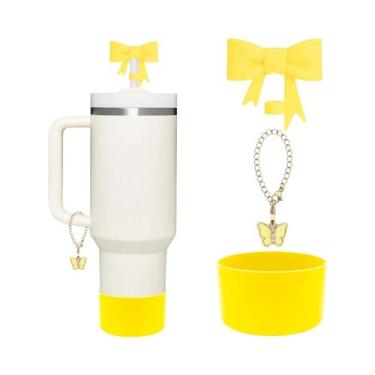 Imagem de Capa De Silicone Em Forma De Borboleta Rosa Para Copo Stanley, Tampa P