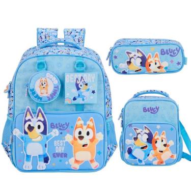 Imagem de Kit Mochila Lancheira Estojo Escolar Bolsa Infantil Bluey-Unissex