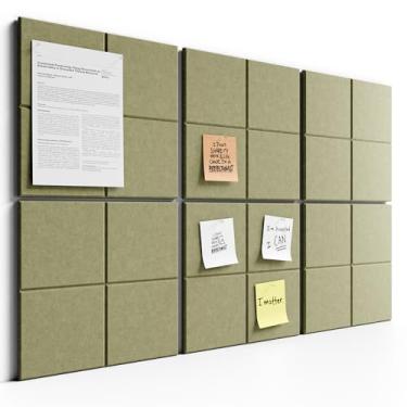Imagem de Bumusty Quadro de avisos de feltro grande 122 x 91 cm Alternativo para quadro de cortiça - pacote com 6 com 40 abas adesivas removíveis seguras, quadros de cortiça para paredes, quadro de cortiça para