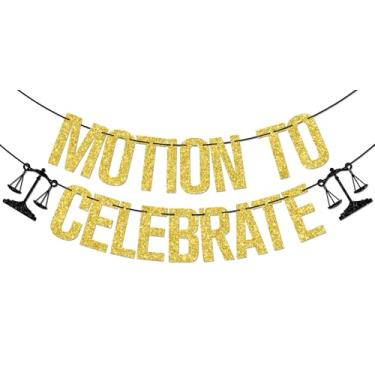 Imagem de Banner Motion to Celebrate, Class of 2026 Law School Graduated Decorations, Future Lawyer, Pass The Bar/Born to Argue/Congrats Lawyer Decorações Gold Glitter