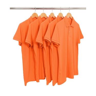 Imagem de Kit 5 Camisas Gola Polo Piquet Masculinas Lisa-Masculino