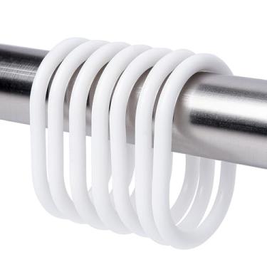 Imagem de 24 peças/2 conjuntos de plástico tipo C para sala de estar, banheiro, acessórios de banheiro, ganchos, anéis, clipe de laço, anéis de cortina, gancho de cortina